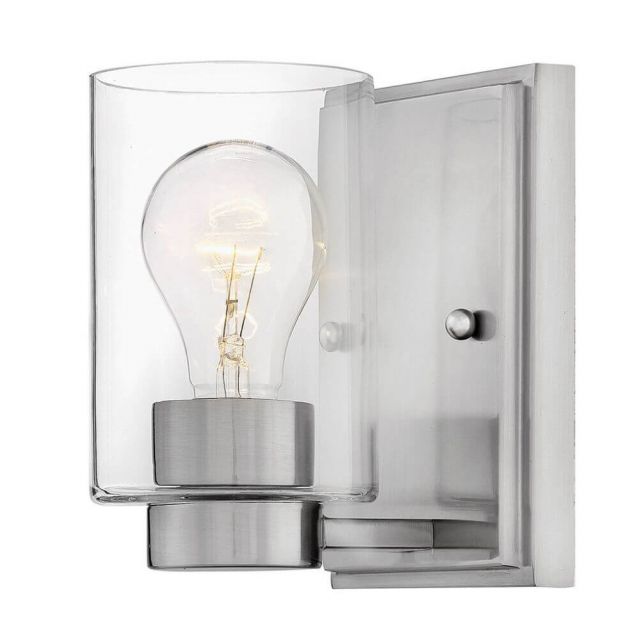 Hinkley Lighting Miley 1 Light 5 inch Bath Light in Brushed Nickel with Clear Glass 5050BN-CL