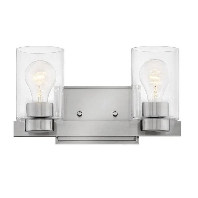 Hinkley Lighting Miley 2 Light 13 Inch Bath Light in Brushed Nickel with Clear Glass 5052BN-CL