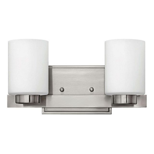 Hinkley Lighting Miley 2 Light 13 inch Vanity Light in Brushed Nickel with White Etched Glass 5052BN
