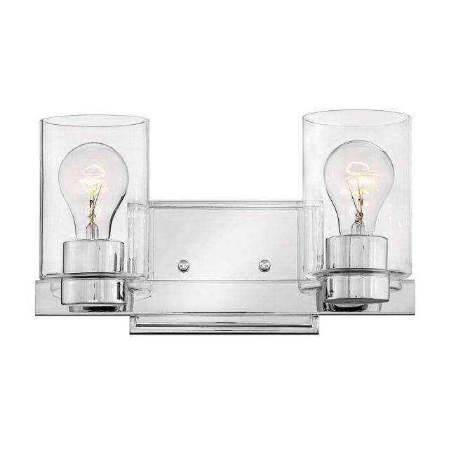 Hinkley Lighting Miley 2 Light 13 Inch Bath Light in Chrome with Clear Glass 5052CM-CL
