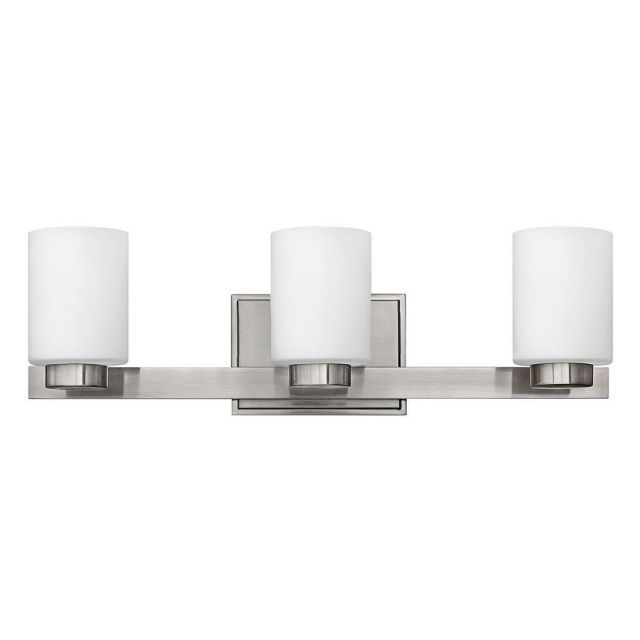 Hinkley Lighting Miley 3 Light 22 inch LED Vanity Light in Brushed Nickel with White Etched Glass 5053BN-LED