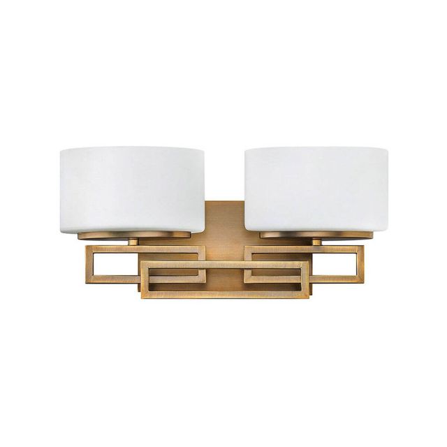 Hinkley Lighting Lanza 2 Light 16 inch Vanity Light in Brushed Bronze with Etched Opal Glass 5102BR