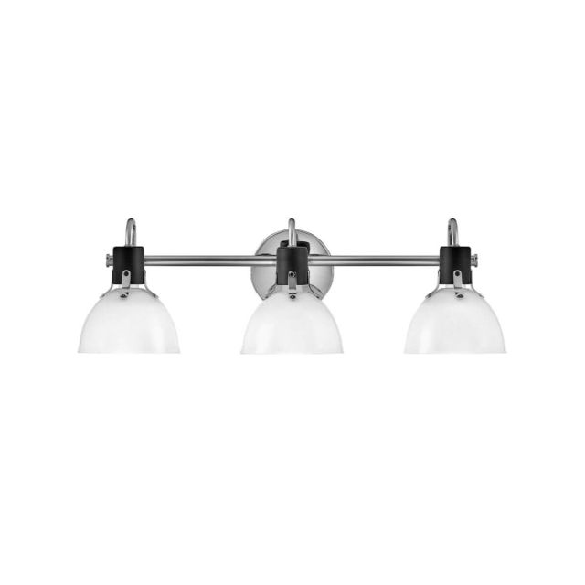 Hinkley Lighting 51113CM Argo 3 Light 25 inch Vanity Light in Chrome with Black Accent and Cased Opal Glass