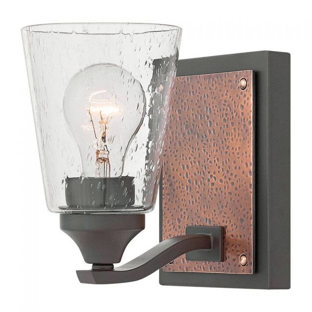 Hinkley Lighting Jackson 1 Light 5 inch Vanity Light in Buckeye Bronze with Antique Copper Accents and Clear Seedy Glass 51820KZ