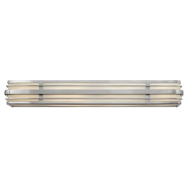 Hinkley Lighting 5236BN Winton 6 Light 37 inch Vanity Light in Brushed Nickel with Inside White Etched Glass Panels
