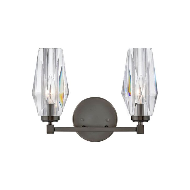 Hinkley Lighting 52482BX Ana 2 Light 14 inch Bath Vanity Light in Black Oxide with Faceted Clear Crystal