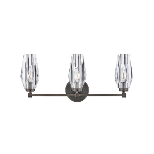 Hinkley Lighting 52483BX Ana 3 Light 24 inch Bath Vanity Light in Black Oxide with Faceted Clear Crystal