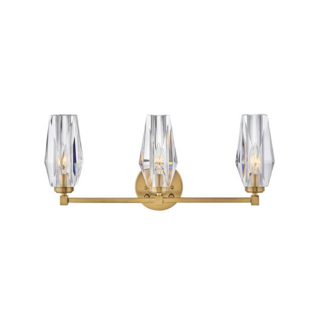 Hinkley Lighting 52483HB Ana 3 Light 24 inch Vanity Light in Heritage Brass with Faceted Clear Crystal
