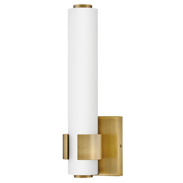 Hinkley Lighting 53060LCB Aiden 14 inch Tall LED Wall Sconce in Lacquered Brass with Etched White Glass