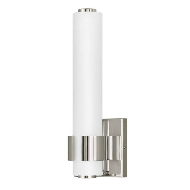 Hinkley Lighting 53060PN Aiden 14 inch Tall LED Wall Sconce in Polished Nickel with Etched White Glass
