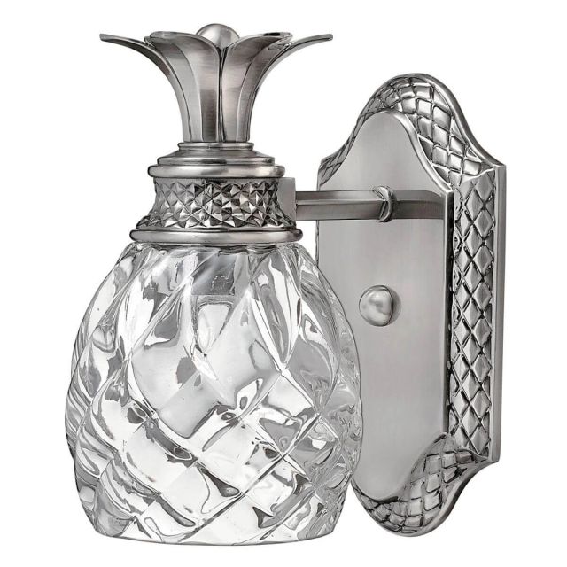 Hinkley Lighting Plantation 1 Light 5 inch Bath In Polished Antique Nickel With Clear Optic Glass 5310PL