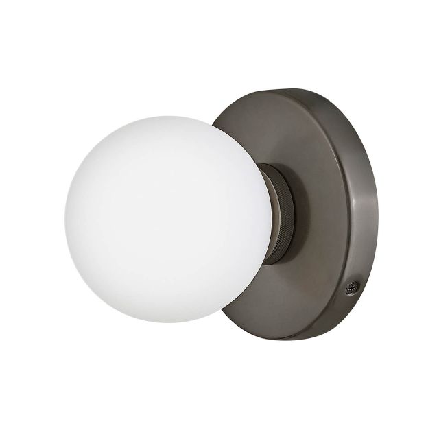 Hinkley Lighting 56050BX-LL Audrey 1 Light 5 inch LED Bath Vanity Light Convertible to Semi-Flush Mount in Black Oxide with Etched Opal Glass Globe
