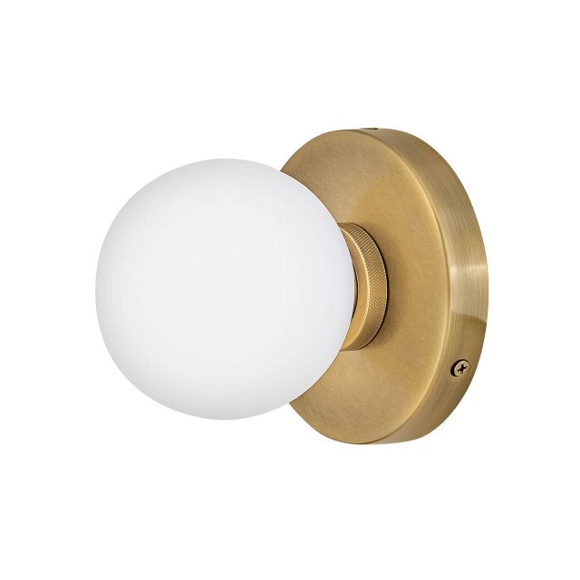Hinkley Lighting 56050HB-LL Audrey 1 Light 5 inch LED Bath Vanity Light Convertible to Semi-Flush Mount in Heritage Brass with Etched Opal Glass Globe