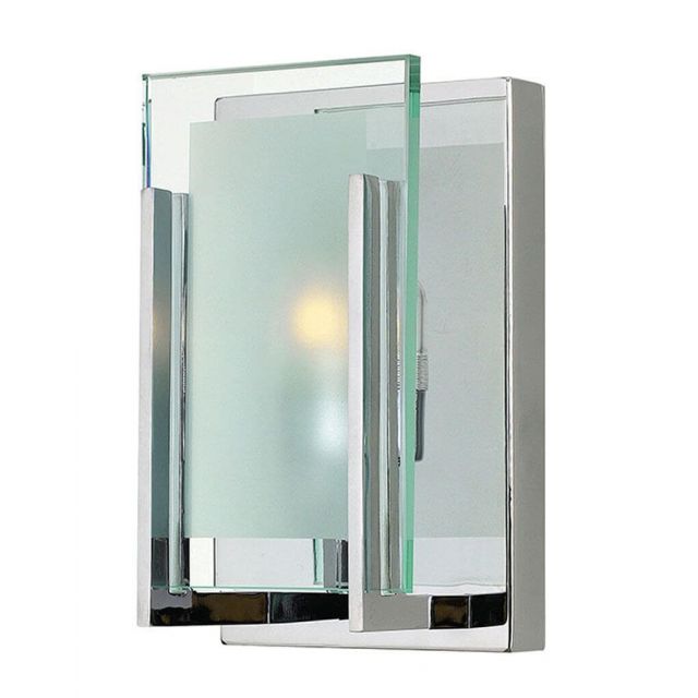 Hinkley Lighting Latitude 1 Light 5 inch Vanity Light in Chrome with Inside-Etched Clear Glass Panel 5650CM