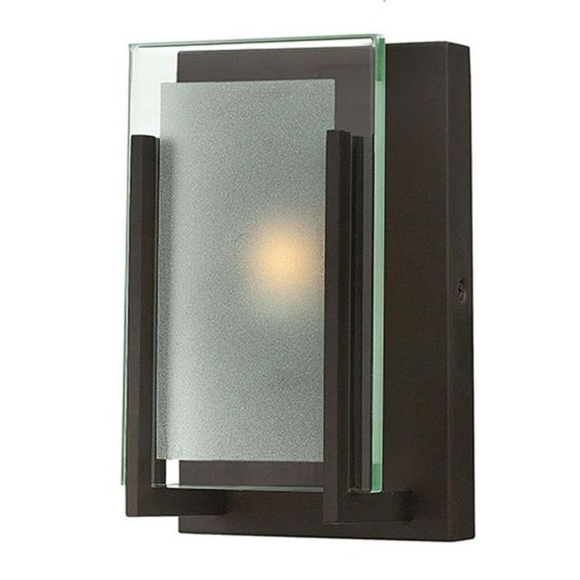 Hinkley Lighting 5650OZ Latitude 1 Light 5 inch Vanity Light in Oil Rubbed Bronze with Inside-Etched Clear Glass Panel