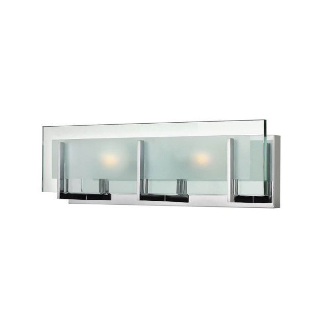 Hinkley Lighting 5652CM Latitude 2 Light 18 inch Vanity Light in Chrome with Inside-Etched Clear Glass Panel