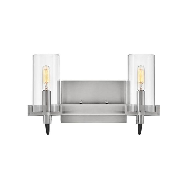 Hinkley Lighting 58062BN Ryden 2 Light 14 inch Bath Vanity Light in Brushed Nickel with Clear Glass