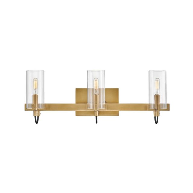 Hinkley Lighting 58063HB Ryden 3 Light 23 inch Bath Vanity Light in Heritage Brass with Clear Glass
