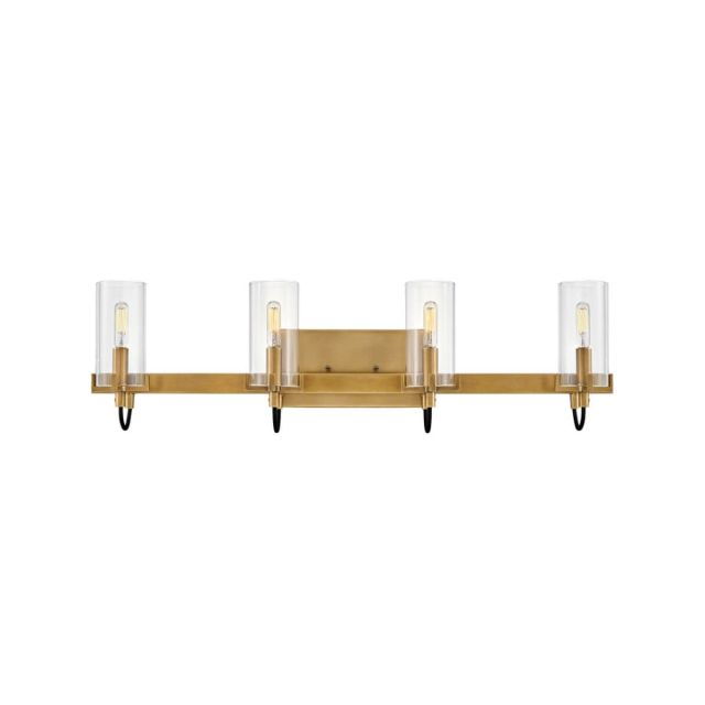 Hinkley Lighting 58064HB Ryden 4 Light 30 inch Bath Vanity Light in Heritage Brass with Clear Glass