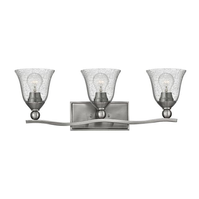 Hinkley Lighting Bolla 3 Light 26 Inch Bath Lighting In Brushed Nickel With Clear Seedy 5893BN-CL