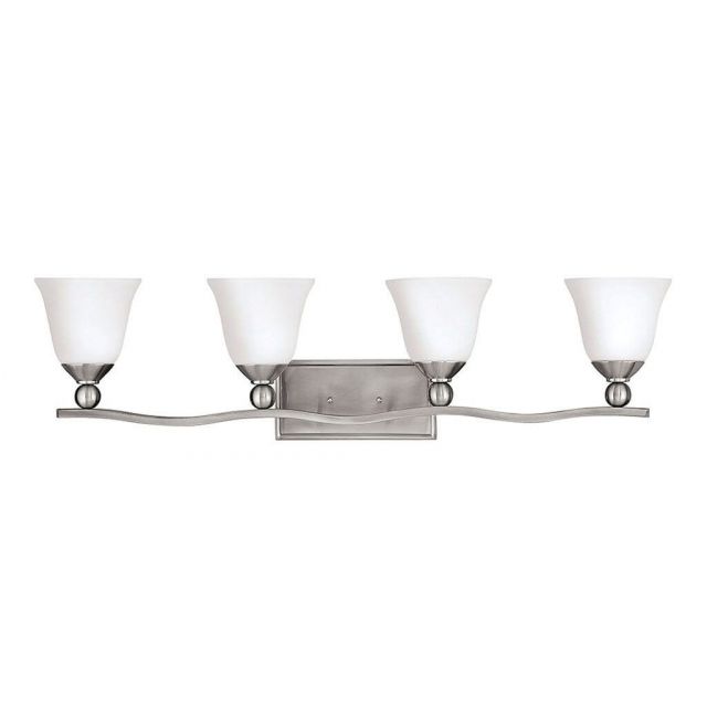 Hinkley Lighting Bolla 4 Light 36 inch Vanity Light in Brushed Nickel with Etched Opal Glass 5894BN