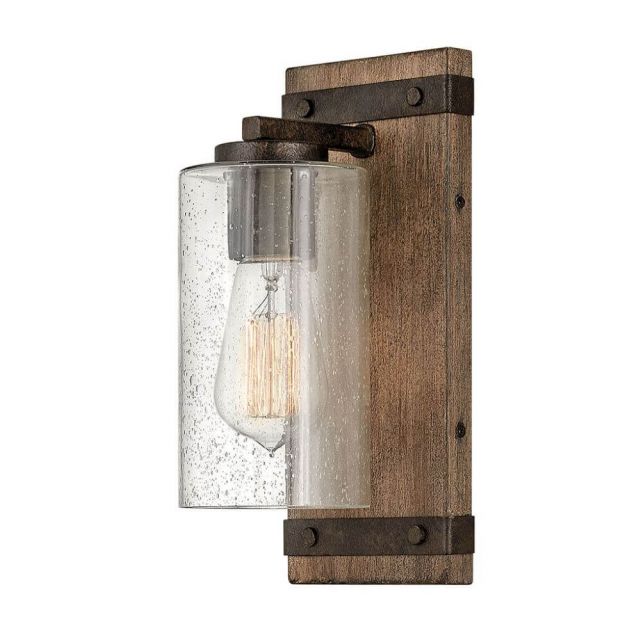 Hinkley Lighting 5940SQ Sawyer 1 Light 5 inch Bath Light in Sequoia-Iron Rust with Clear Seedy Glass