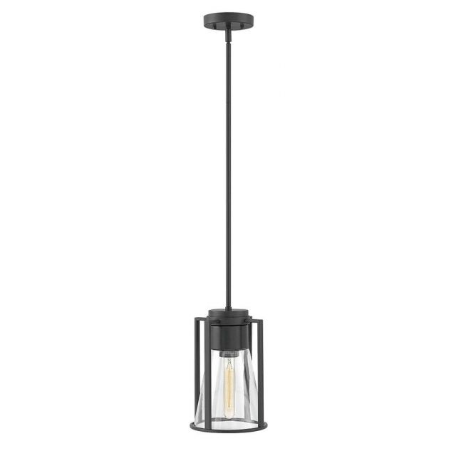 Hinkley Lighting 63307BK-CL Refinery 1 Light 8 inch Pendant in Black with Clear Glass