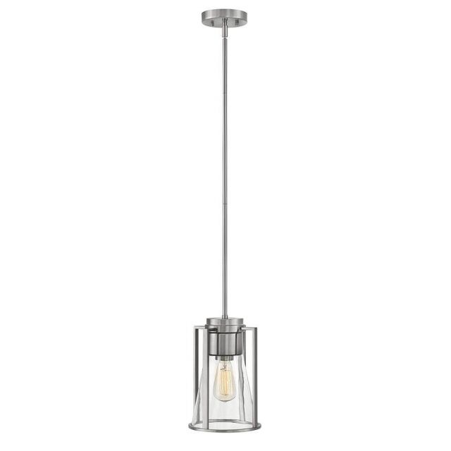 Hinkley Lighting 63307BN-CL Refinery 1 Light 8 inch Pendant in Brushed Nickel with Clear Glass