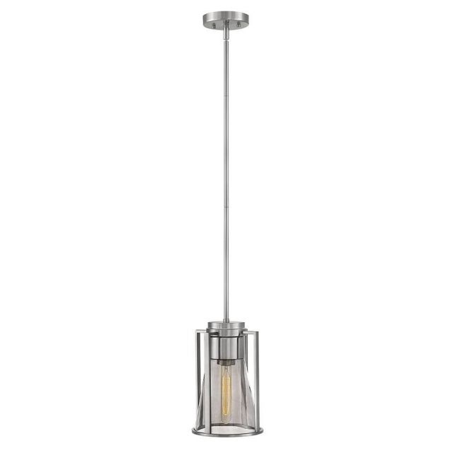 Hinkley Lighting 63307BN-SM Refinery 1 Light 8 inch Pendant in Brushed Nickel with Smoked Glass