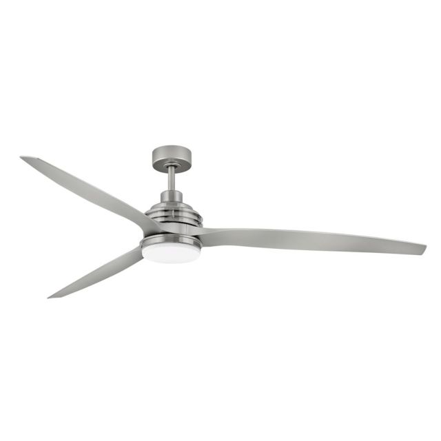 Hinkley Lighting 900172FBN-LWD Artiste 72 inch 3 Blade LED Outdoor Ceiling Fan in Brushed Nickel with Silver Blade