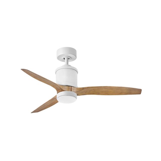 Hinkley Lighting 900752FWK-LWD Hover 52 inch 3 Blade Smart LED Outdoor Ceiling Fan in Matte White with Koa Blade