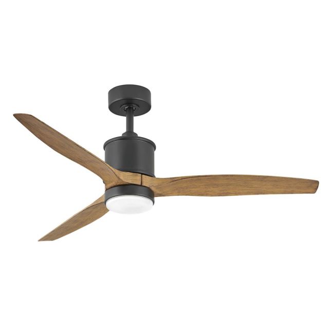 Hinkley Lighting 900752FMB-LWD Hover 52 inch 3 Blade Smart LED Outdoor Ceiling Fan in Matte Black with Koa Blade