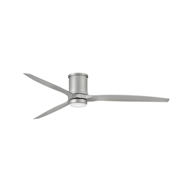 Hinkley Lighting 900872FBN-LWD Hover 72 inch 3 Blade Smart LED Outdoor Flush Fan in Brushed Nickel with Weathered Wood Blade