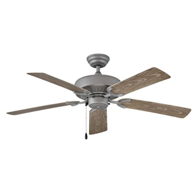 Hinkley Lighting 901652FGT-NWA Oasis 52 inch 5 Blade Outdoor Ceiling Fan in Graphite with Driftwood Blade