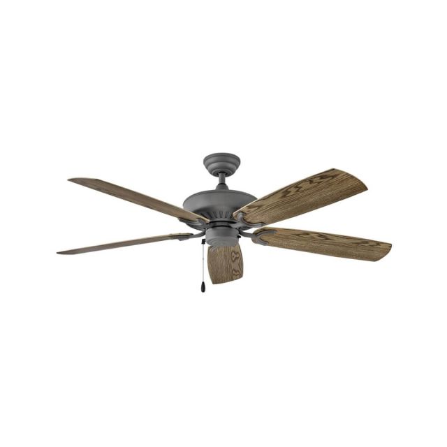 Hinkley Lighting 901660FGT-NWA Oasis 60 inch 5 Blade Outdoor Ceiling Fan in Graphite with Driftwood Blade