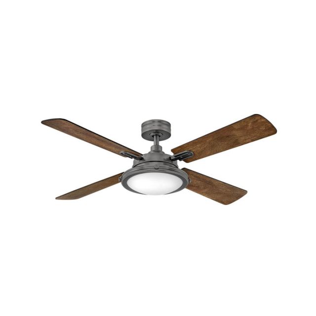 Hinkley Lighting Collier 54 inch 4 Blade LED Ceiling Fan in Pewter with Matte Black-Birch Blade 903254FPW-LID