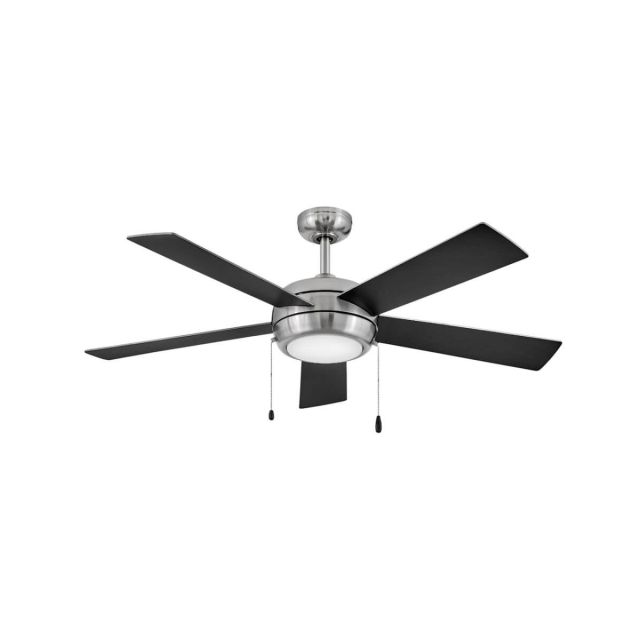 Hinkley Lighting 904052FBN-LIA Croft 52 inch 5 Blade Pull Chain LED Ceiling Fan in Brushed Nickel with Matte Black-Silver Blade