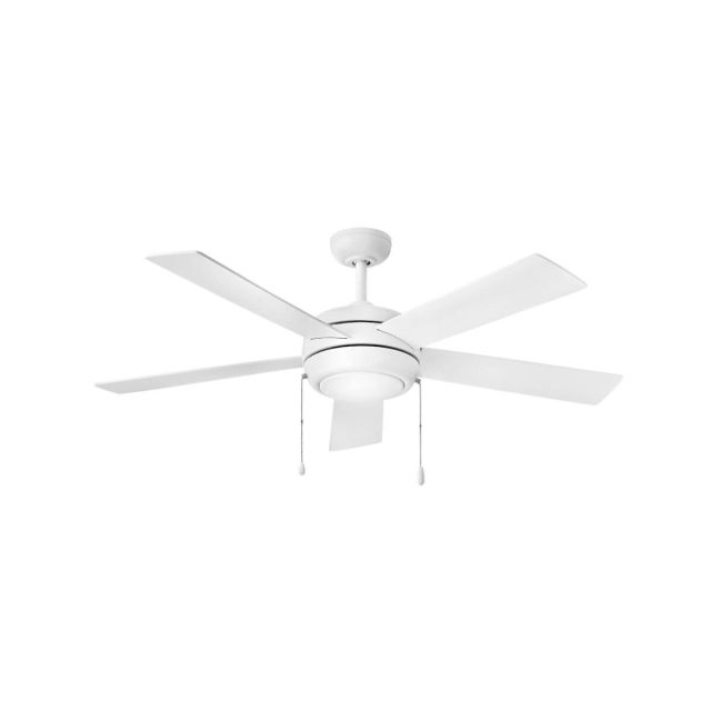 Hinkley Lighting 904052FCW-LIA Croft 52 inch 5 Blade Pull Chain LED Ceiling Fan in Chalk White with Chalk White-Weathered Wood Blade