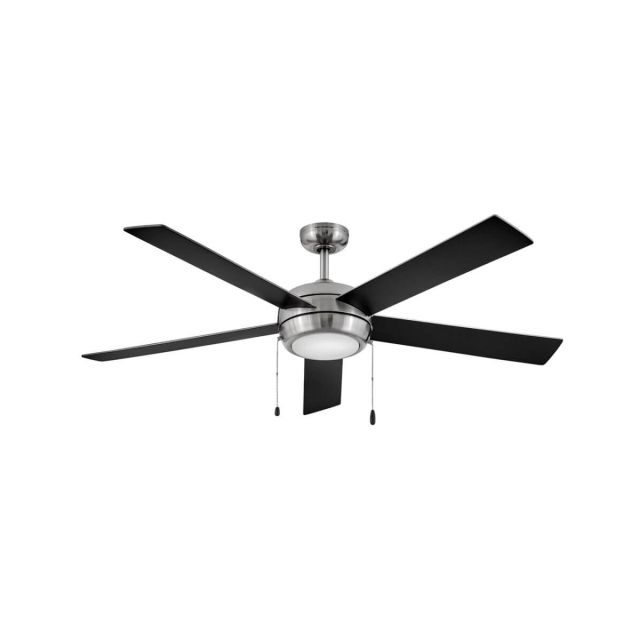 Hinkley Lighting 904060FBN-LIA Croft 60 inch 5 Blade Pull Chain LED Ceiling Fan in Brushed Nickel with Matte Black-Silver Blade