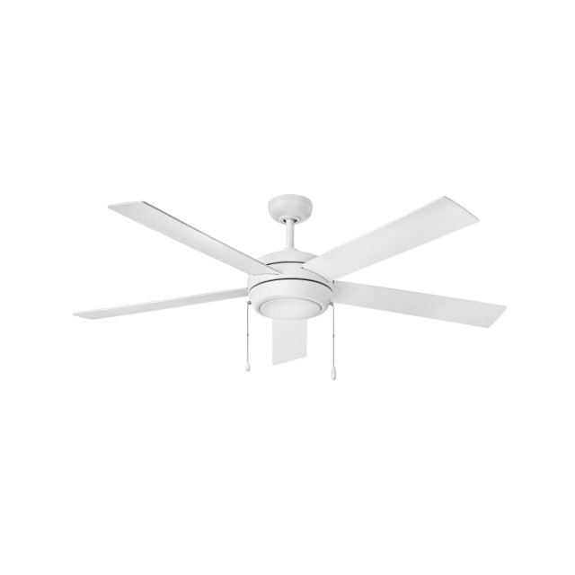 Hinkley Lighting 904060FCW-LIA Croft 60 inch 5 Blade Pull Chain LED Ceiling Fan in Chalk White with Chalk White-Weathered Wood Blade