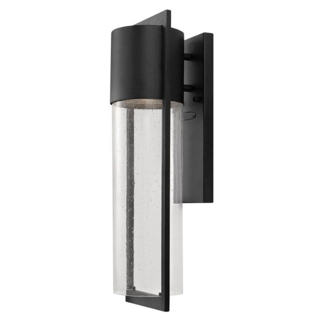 Hinkley Lighting Shelter 1 Light 21 Inch Tall Medium Outdoor Wall Light In Black With Clear Seedy Glass 1324BK