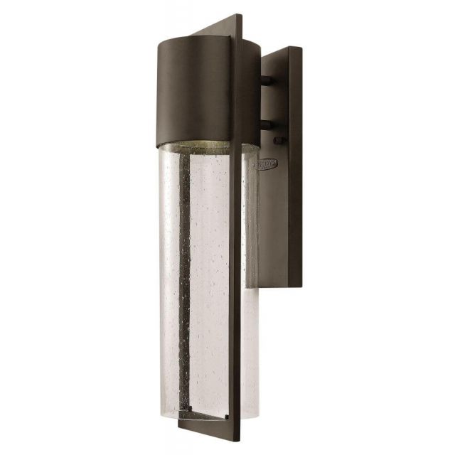 Hinkley Lighting 1324KZ Shelter 1 Light 21 Inch Tall Medium Outdoor Wall Light In Buckeye Bronze With Clear Seedy Glass