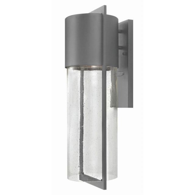 Hinkley Lighting 1325HE Shelter 1 Light 23 Inch Tall Large Outdoor Wall Light In Hematite With Clear Seedy Glass