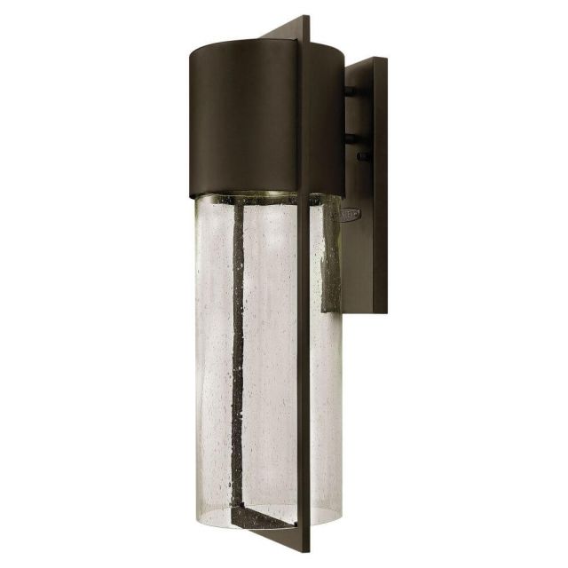 Hinkley Lighting 1325KZ Shelter 1 Light 23 Inch Tall Large Outdoor Wall Light In Buckeye Bronze With Clear Seedy Glass