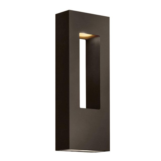 Hinkley Lighting Atlantis 16 Inch Tall Med Outdoor Wall Light In Bronze With Etched Glass Lens 1648BZ-LED