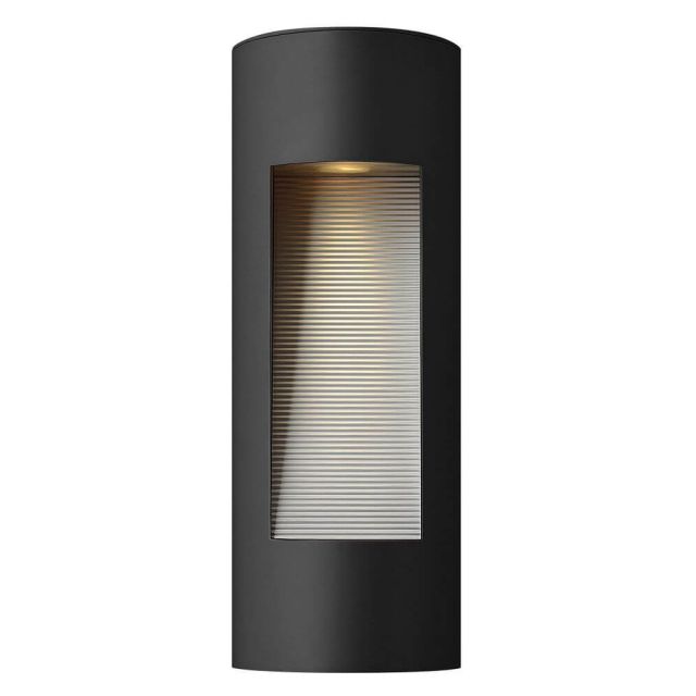 Hinkley Lighting Luna 2 Light 16 Inch Tall Small Rect. Outdoor Wall Light In Satin Black With Etched Glass Lens 1660SK