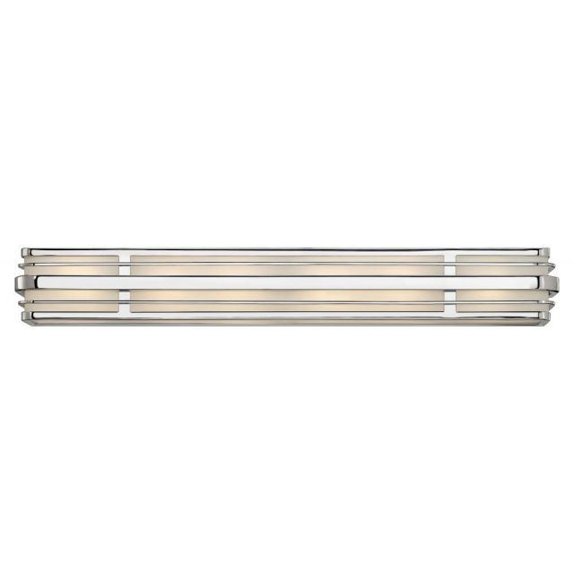 Hinkley Lighting 5236CM Winton 6 Light 37 Inch Bath In Chrome With Inside White Etched Panels