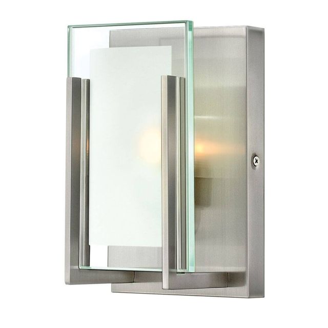 Hinkley Lighting Latitude 1 Light 5 inch Bath In Brushed Nickel With Clear Beveled Inside Etched Glass 5650BN