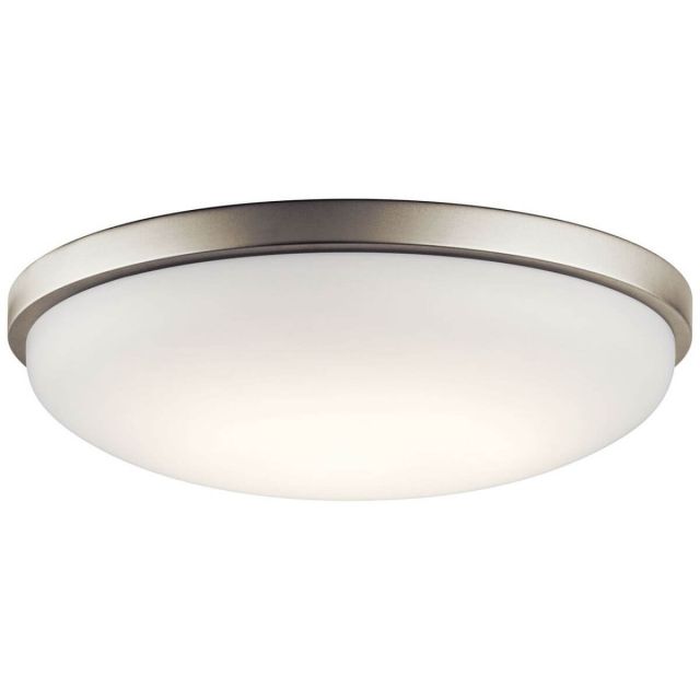 Kichler Ceiling Space 18 Inch LED Flush Mount in Brushed Nickel with White Acrylic Shade 10765NILED