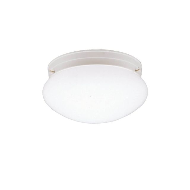 Kichler Ceiling Space 1 Light 9 inch Flush Mount in White with White Glass 208WH